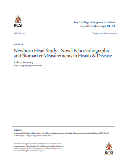 رسالة ماجستير بعنوان :Newborn Heart Study   Novel Echocardiographic and Biomarker Measurements in Health & Disease