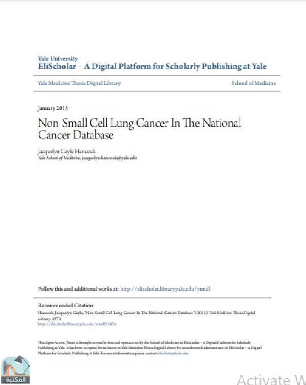 رسالة Non Small Cell Lung Cancer In The National Cancer Database