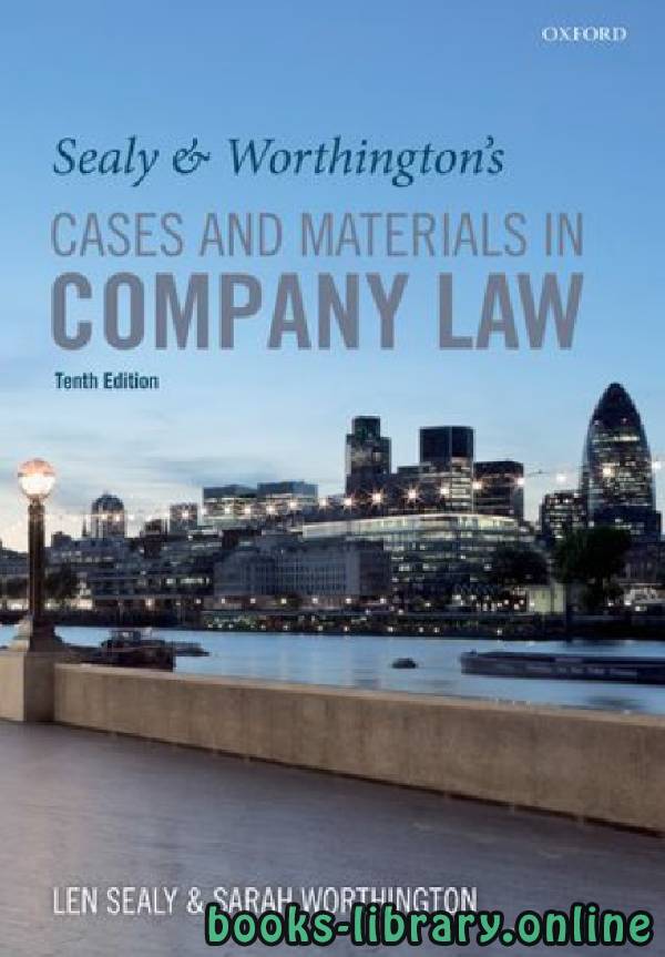 Sealy & Worthington's Cases and Materials in Company Law 10th part 1 text 2