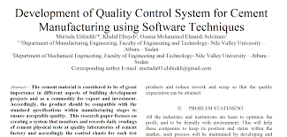 Development of Quality Control System for Cement Manufacturing using Software Techniques