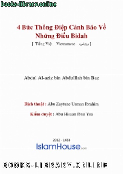 4 Bức Th ocirc ng Điệp Cảnh B aacute o Về Những Điều Bidah